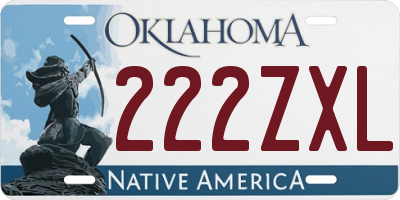 OK license plate 222ZXL