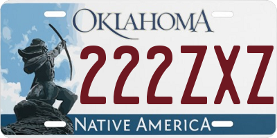 OK license plate 222ZXZ