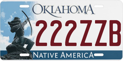 OK license plate 222ZZB