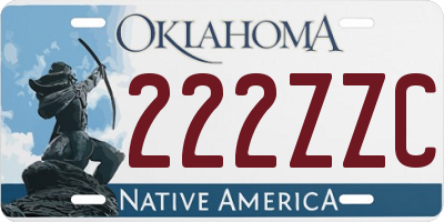 OK license plate 222ZZC