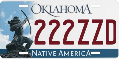 OK license plate 222ZZD