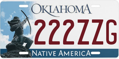 OK license plate 222ZZG