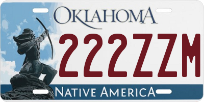 OK license plate 222ZZM