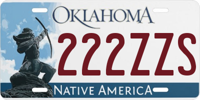 OK license plate 222ZZS