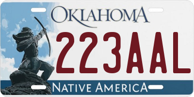 OK license plate 223AAL