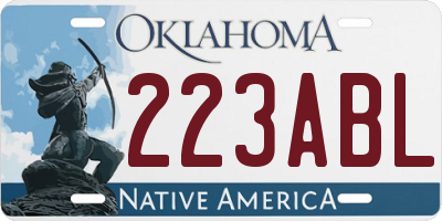 OK license plate 223ABL