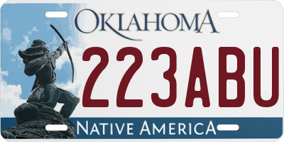 OK license plate 223ABU