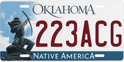 OK license plate 223ACG