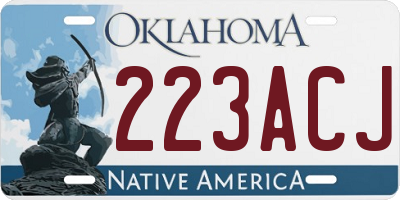 OK license plate 223ACJ