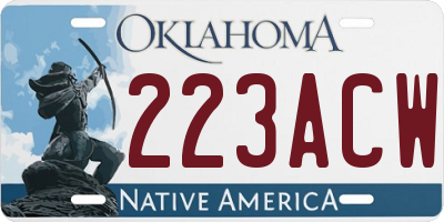 OK license plate 223ACW
