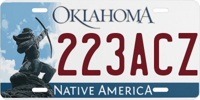 OK license plate 223ACZ