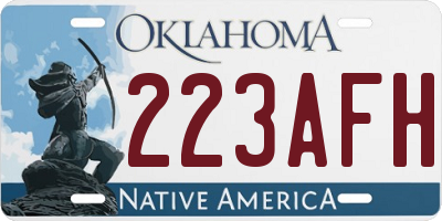 OK license plate 223AFH