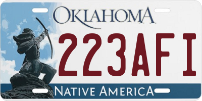 OK license plate 223AFI