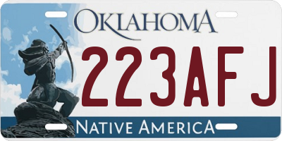 OK license plate 223AFJ
