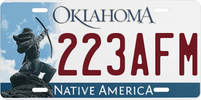OK license plate 223AFM