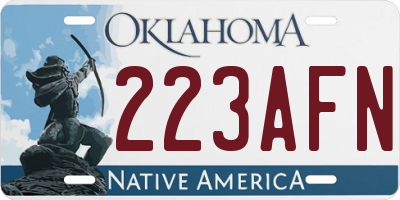 OK license plate 223AFN