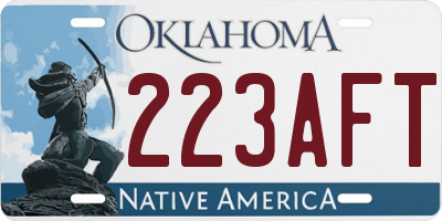 OK license plate 223AFT