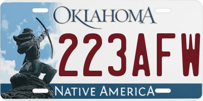 OK license plate 223AFW