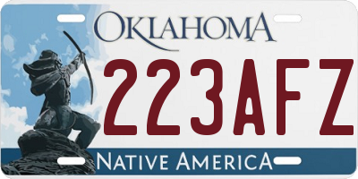 OK license plate 223AFZ