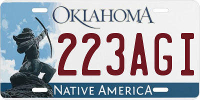 OK license plate 223AGI