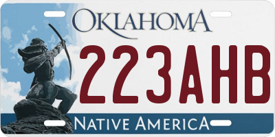 OK license plate 223AHB