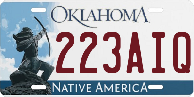 OK license plate 223AIQ