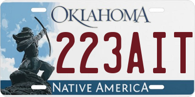 OK license plate 223AIT