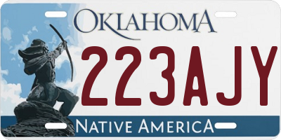 OK license plate 223AJY