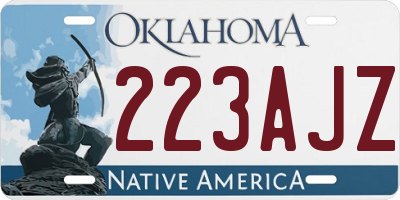 OK license plate 223AJZ