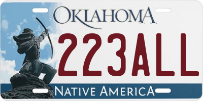 OK license plate 223ALL