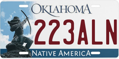 OK license plate 223ALN