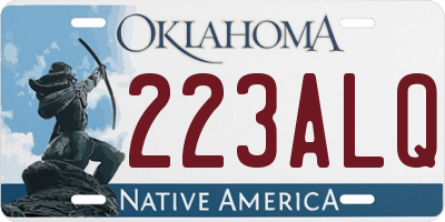 OK license plate 223ALQ