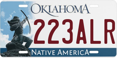 OK license plate 223ALR