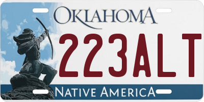 OK license plate 223ALT