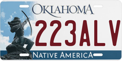 OK license plate 223ALV