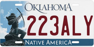 OK license plate 223ALY
