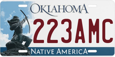OK license plate 223AMC