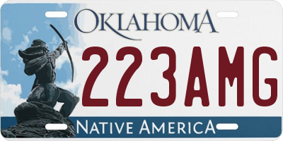 OK license plate 223AMG