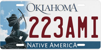 OK license plate 223AMI