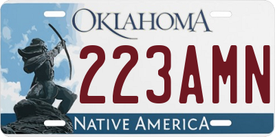 OK license plate 223AMN
