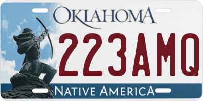 OK license plate 223AMQ
