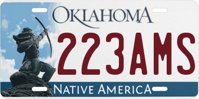 OK license plate 223AMS