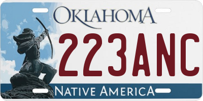 OK license plate 223ANC