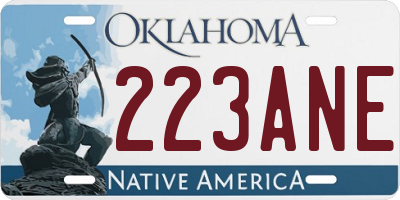 OK license plate 223ANE