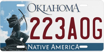 OK license plate 223AOG