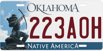 OK license plate 223AOH