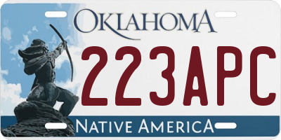 OK license plate 223APC