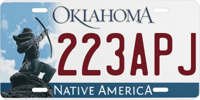 OK license plate 223APJ