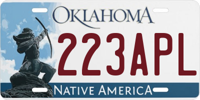 OK license plate 223APL