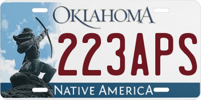 OK license plate 223APS